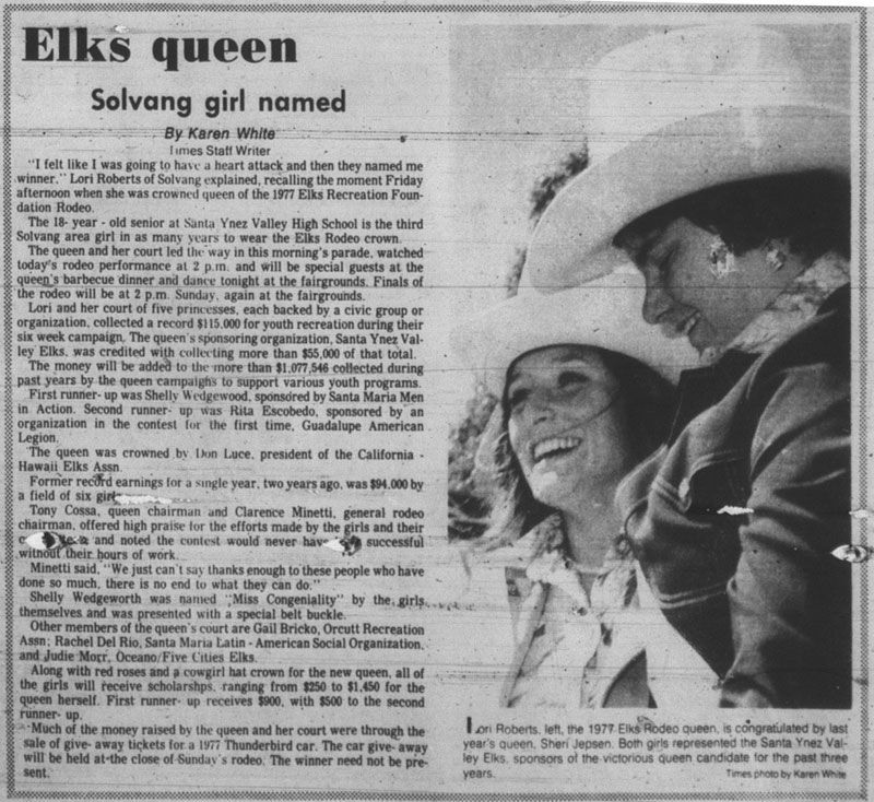 1976 Elks Queen Lori Roberts